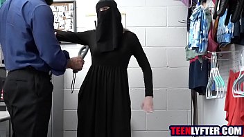 Teen thief f. to take off her hijab for strip search