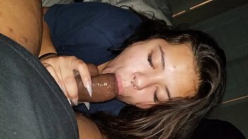 Deepthroat and throbbing dick in her mouth