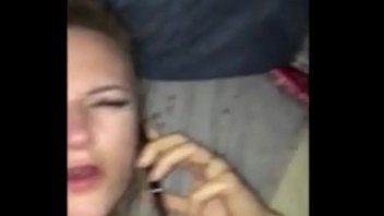 on phone while getting cummed on face