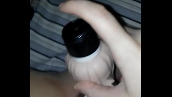 Vicky's young tight spun pussy gets stretched while masturbating with her vibrator