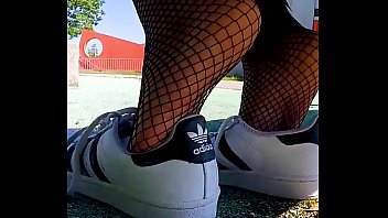 Sneaker Girl Feet Shoeplay, dangling, Dipping