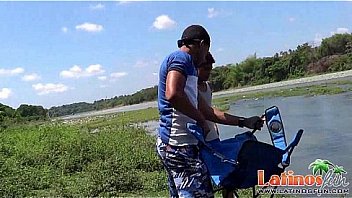 Fishing turns into oral fun for two Latino twinks