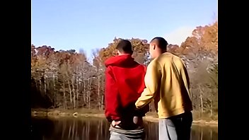Amateur blown while fishing in nature