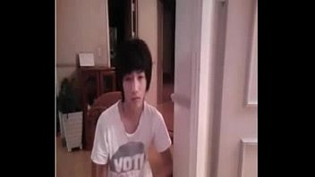 Korean Boy jacking and stripping to a playmate