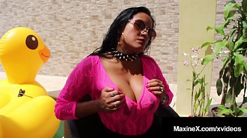 Poolside Pussy plowing with Cambodian Sex Charged Maxine X! This Asian Persuasion pumps her pussy with huge massive dildos until she squirts her girly cum! Full Video & More Maxine X @ MaxineX.com!