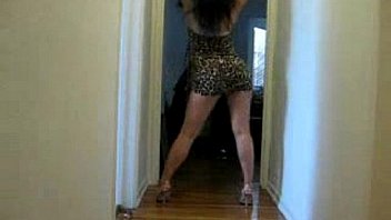 Sexy Ass Shaking In Tight Dress and High Heels -