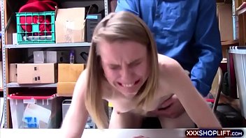 Tiny blonde shoplifter gets her tight pussy fucked