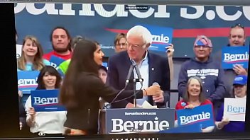 Bernie Rally Girls Storm Stage Nude