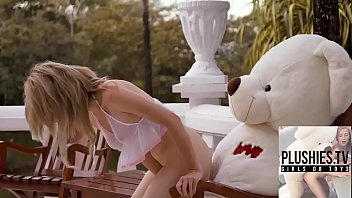 Naive 18yo girl fucked by rich teddy bear, expensive house in rain forest