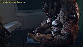 Lara Crft getting fucked by hulking Monster in evil experiment 3D Animation