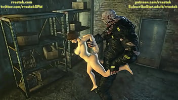 Resident Evil 3D porn Clip with Nemesis fucking Jill