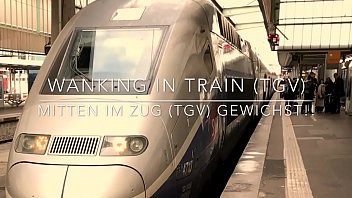 Im Zug (TGV) gewichst - Wank in Train