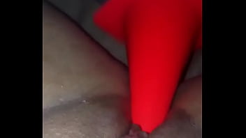 Girl uses a cone as a dildo and squirts