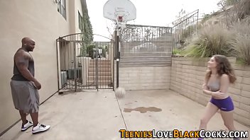 Skinny teen banged doggystyle with bbc after playing basketball